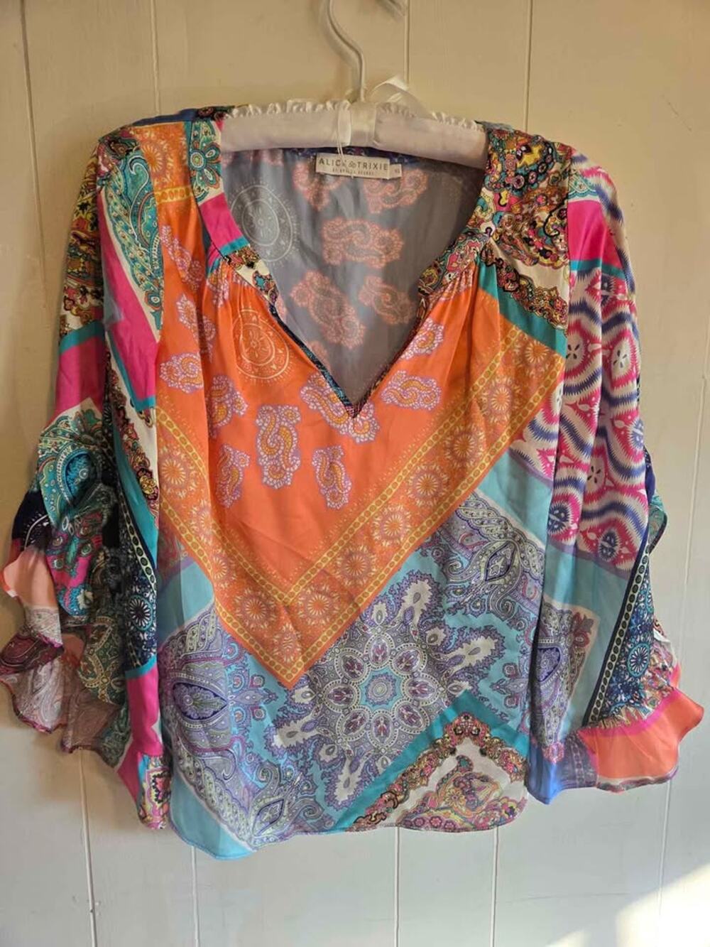 Alice & Trixie Angela George 100% Silk Blouse, XS